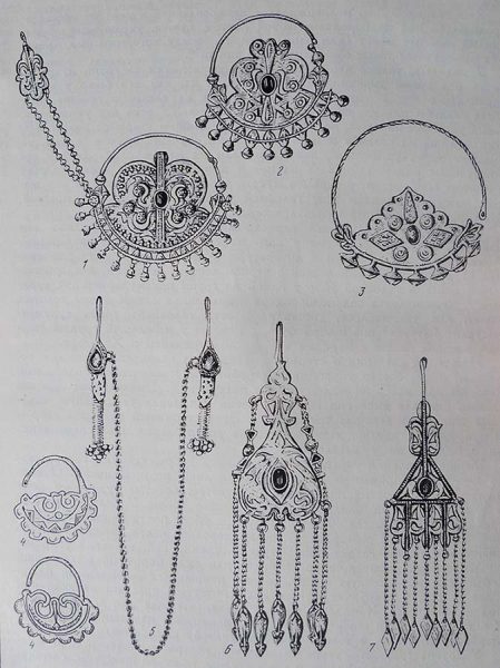 Туркменские серьги и подвески
