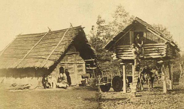 Сакля и амбар для кукурузы. Гурийцы. Грузия (Тифлисская губ.). 1890-е (?)