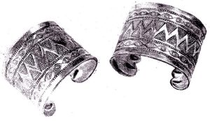 Браслеты - білезік (серебро, чеканка под зернь), XX в.